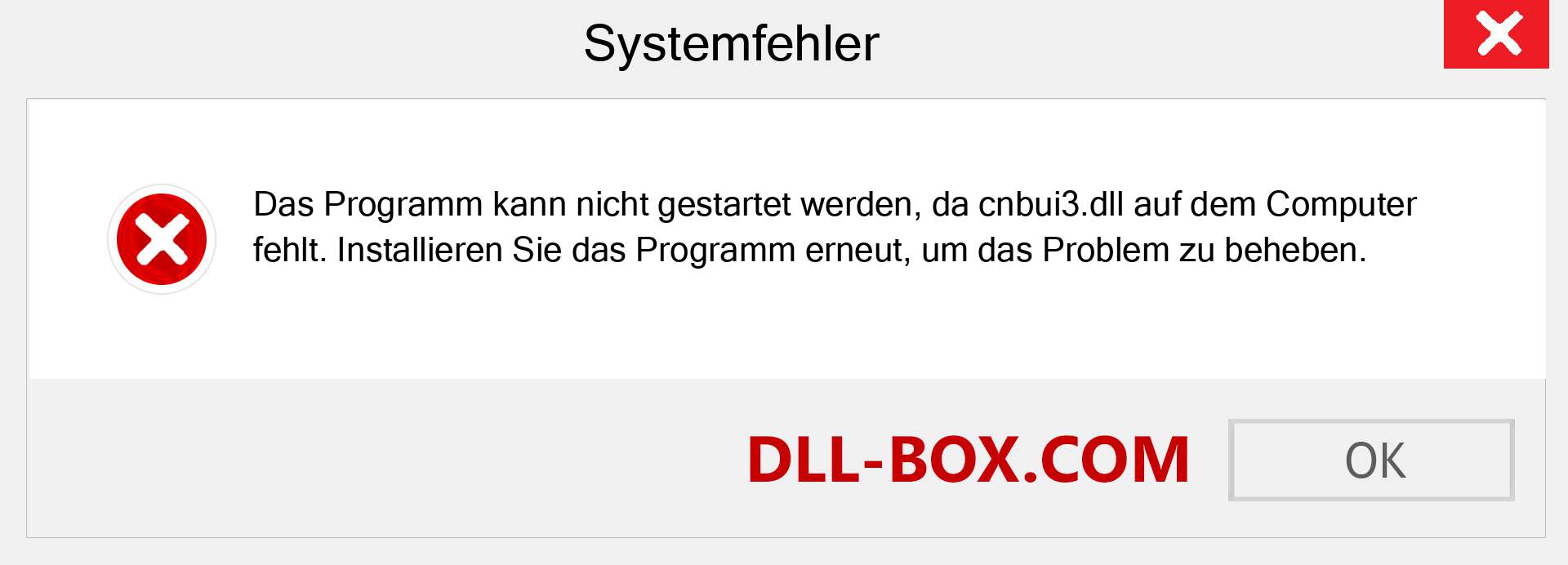 cnbui3.dll-Datei fehlt?. Download für Windows 7, 8, 10 - Fix cnbui3 dll Missing Error unter Windows, Fotos, Bildern