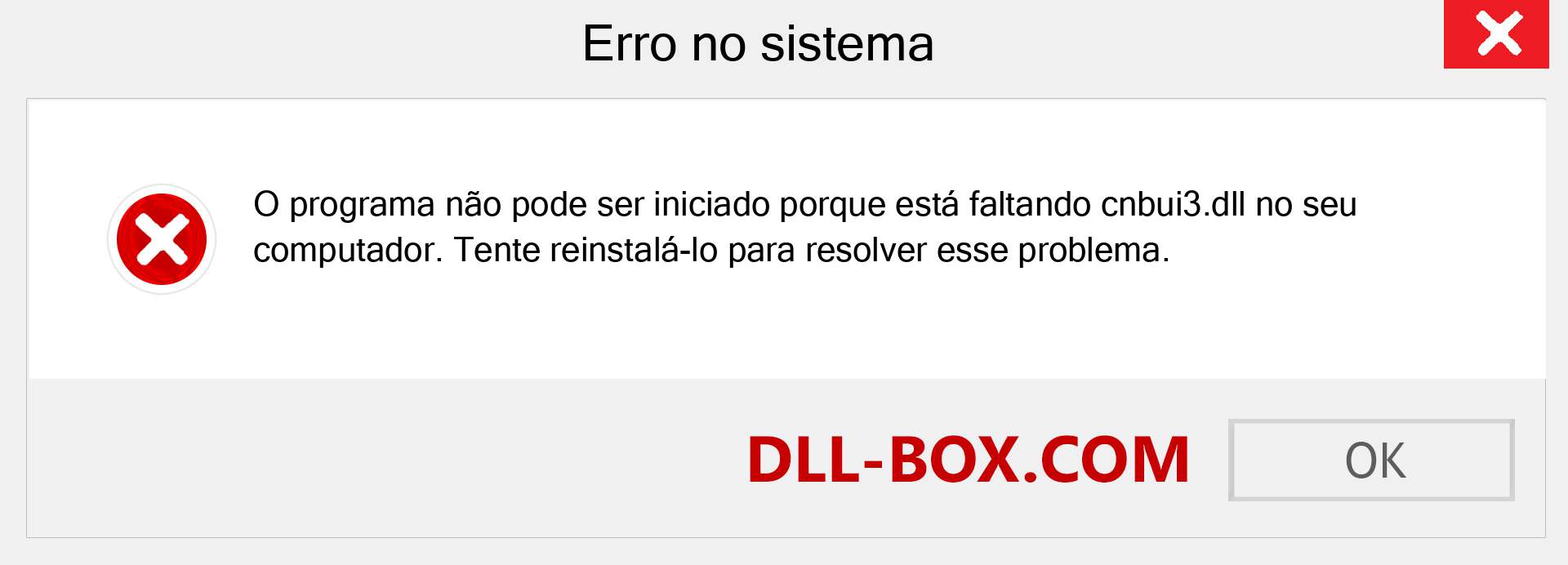 Arquivo cnbui3.dll ausente ?. Download para Windows 7, 8, 10 - Correção de erro ausente cnbui3 dll no Windows, fotos, imagens